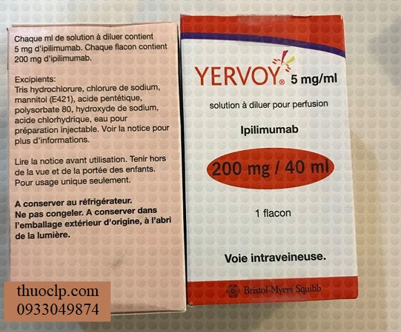 Tương tác thuốc Yervoy 5mg ml Ipilimumab điều trị ung thư da 